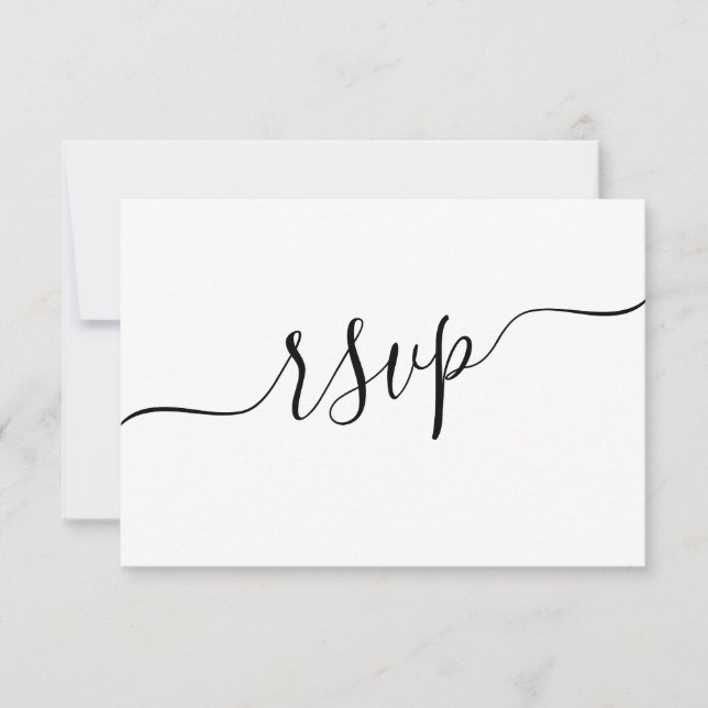 Noir et blanc minimum Code QR Mariage RSVP (Devant)