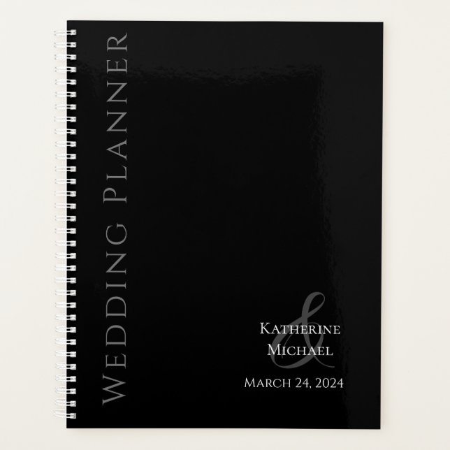 Noir et blanc moderne Mariage-planificateur (Devant)