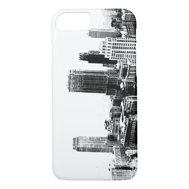 Noir et blanc New York City iPhone 7 Coque (Dos)