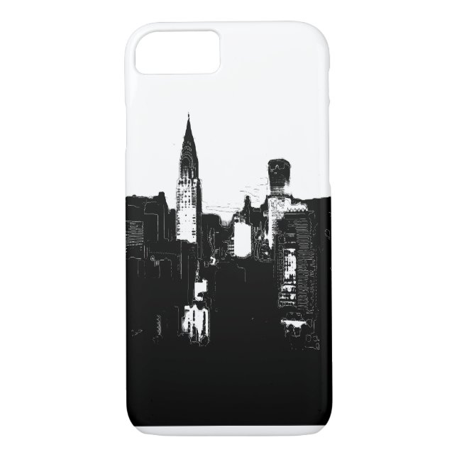 Noir et blanc New York City iPhone 7 Coque (Dos)