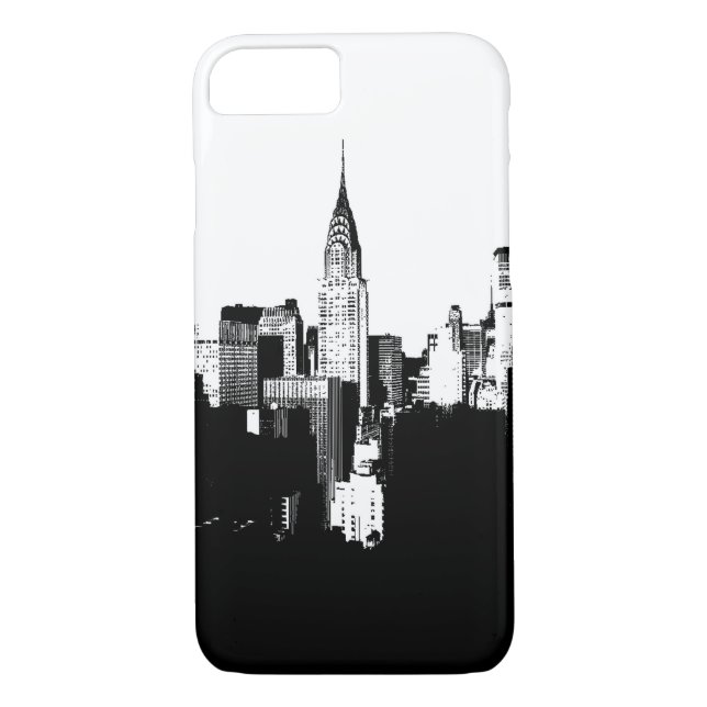 Noir et blanc New York City iPhone 7 Coque (Dos)