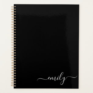 Noir et blanc Nom du monogramme de script moderne