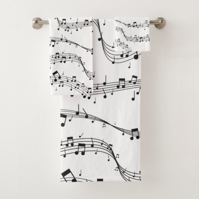 Noir et blanc note musicienne Motif (En situation)