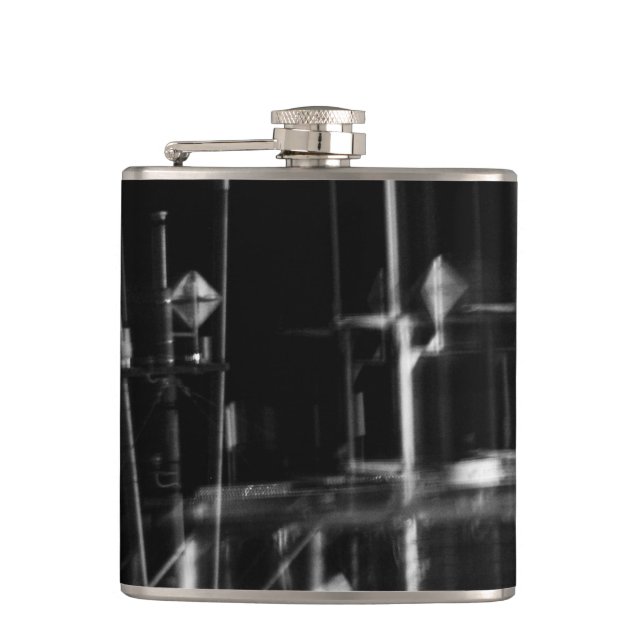 noir et blanc photo abstraite hip flask (Front)