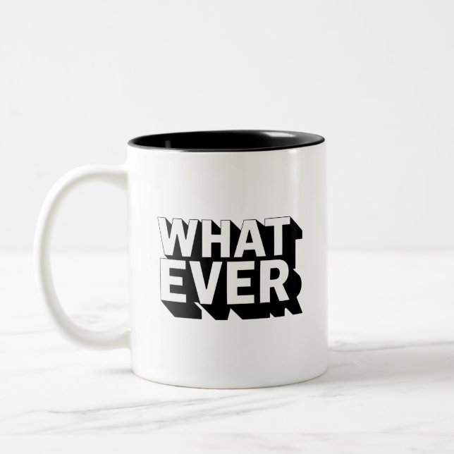 Noir et blanc QUOI QUE CE SOIT Mug (Gauche)