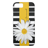 Noir et blanc rayé, Coque Daisy iPhone 7