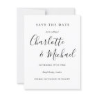 Noir et blanc Script Mariage Enregistrer la carte 