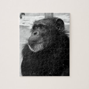 Noir et blanc Singe Singe Singe Jigscie Puzzle Gor