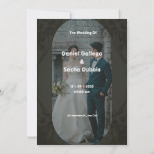 Noir et Brown Faire-part de mariage simple