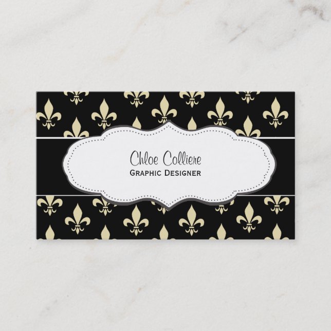 Noir et cartes de visite de Gold Fleur de Lis (Devant)