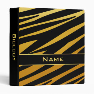 Noir et classeur d'école de tigre personnalisé p