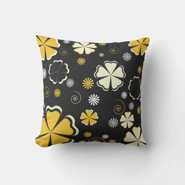 Noir et coussin floral crème d'or (Recto)