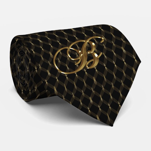 Noir et cravate des hommes d'or (Roulé)