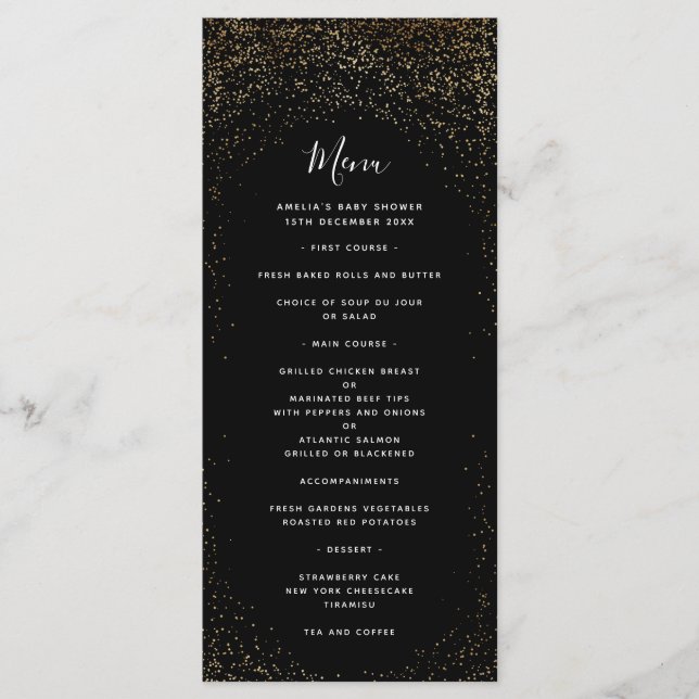Noir et menu d'aluminium de Faux d'or (Devant)