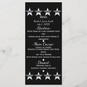 Noir et menu fascinant de partie de Hollywood