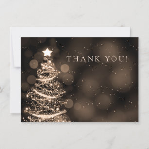 Noir et note de Merci de mariage de Noël d'or