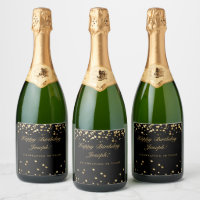 Noir et Or 50e anniversaire Étiquette de vin mouss