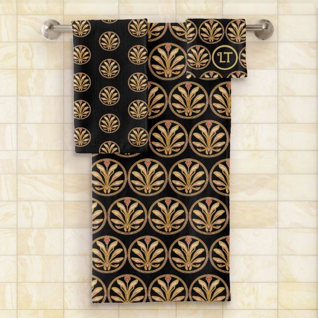 Noir et or Art Nouveau motif - Ajouter votre nom (Créateur téléchargé)