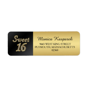 Noir et or, bonbon imprimé 16 à diamants