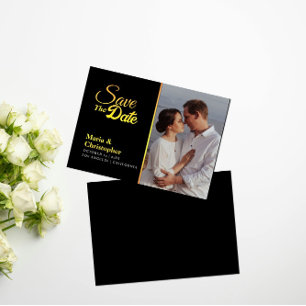 Noir et or Enregistrer la date Invitations