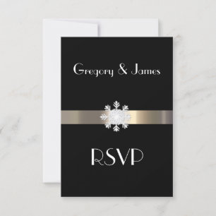 Noir et or Snowflake Wedding RSVP