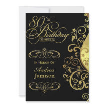 Noir et quatre-vingtième invitation de fête