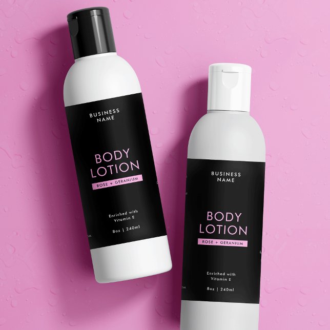 Noir et rose 8 OZ Bouteille imperméable Étiquette (Trendy Black & Pink 8 OZ Cosmo Bottle Waterproof Label *verify size to ensure a good fit*)