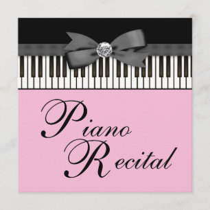 Noir et rose Piano Keys Considérant Invitation