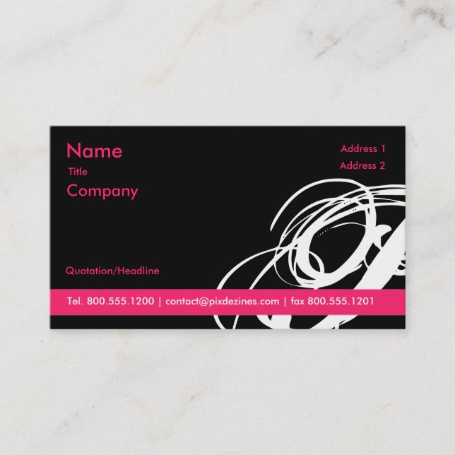 Noir et rose Swoosh... cartes de profil (Devant)