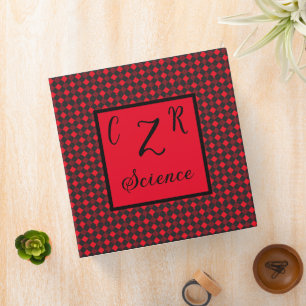 Noir et rouge bûcheron Monogramme 3 Classeur à ann