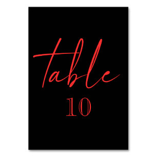 Noir et rouge Gothique Floral Dark Numéro de table