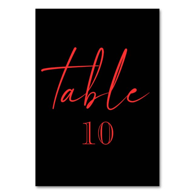 Noir et rouge Gothique Floral Dark Numéro de table (Par défaut)