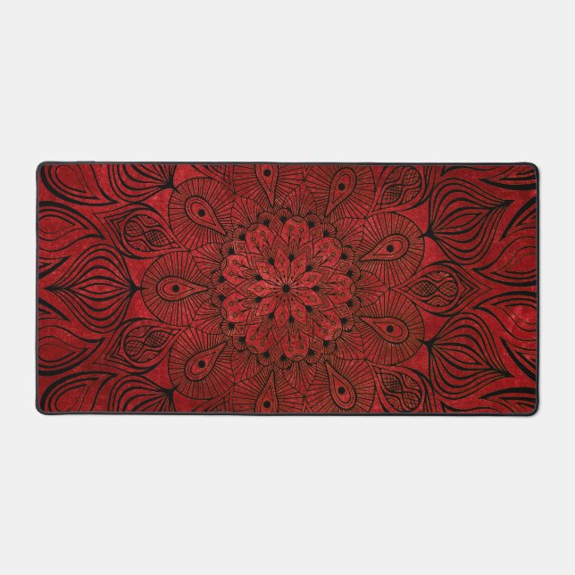 Noir et rouge Mandala Fleur Zen Cool Neutral Goth (Recto)