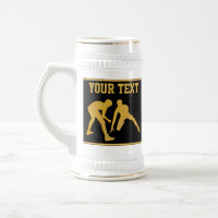 Noir et tasses de lutte d'or avec 3 zones de texte