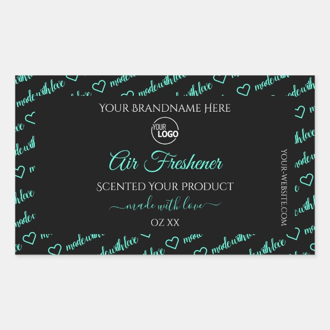 Noir et Turquoise Cloud Produit Étiquettes avec lo (Devant)