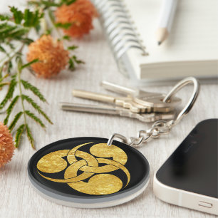 Noir Faux Gold Tadpole Mon Japonais Samurai Clan