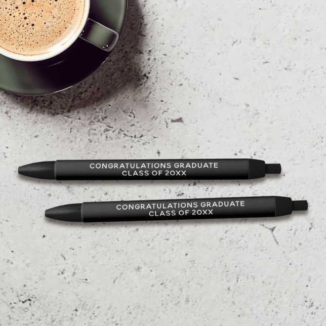 Noir Félicitations Graduate Classe de Stylo de graduati (Congratulate your Graduate! Just add your Class of Year)
