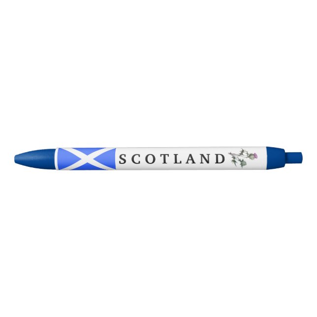 Noir Fleur de stylo de drapeau de chardon de l'Ecosse (Devant)
