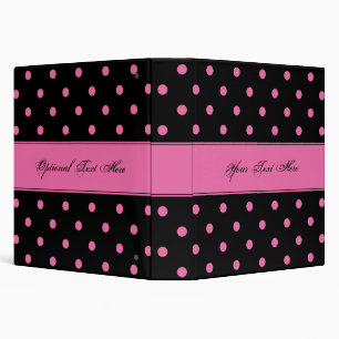 Noir Girly avec le classeur rose de pois