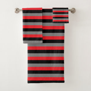 Noir, gris de charbon de bois et rayures de rouge
