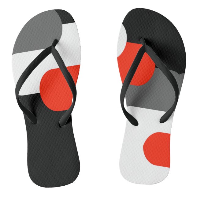 Noir Gris rouge et blanc paire de tongs (Semelle)