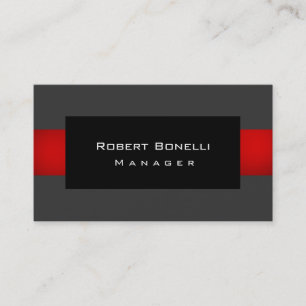 Noir gris rouge Unique Carte de visite simple