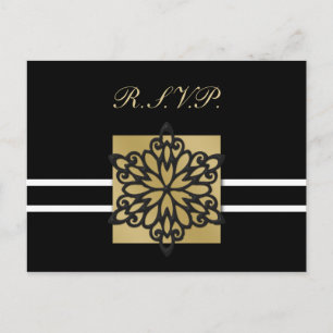 noir hiver Mariage carte rsvp
