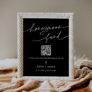 NOIR Honeymoon Fund Wedding Sign