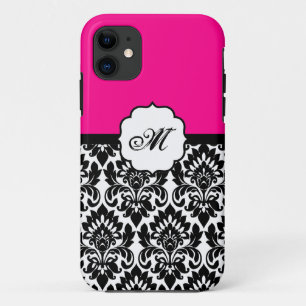 Noir "Hot rose" Damask Lace ID™ iPhone 5 Coque