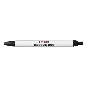 Noir I coeur mon stylo de chien de délivrance