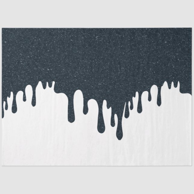 Noir Ink Drip Tissue Paper – Customizable (Front)