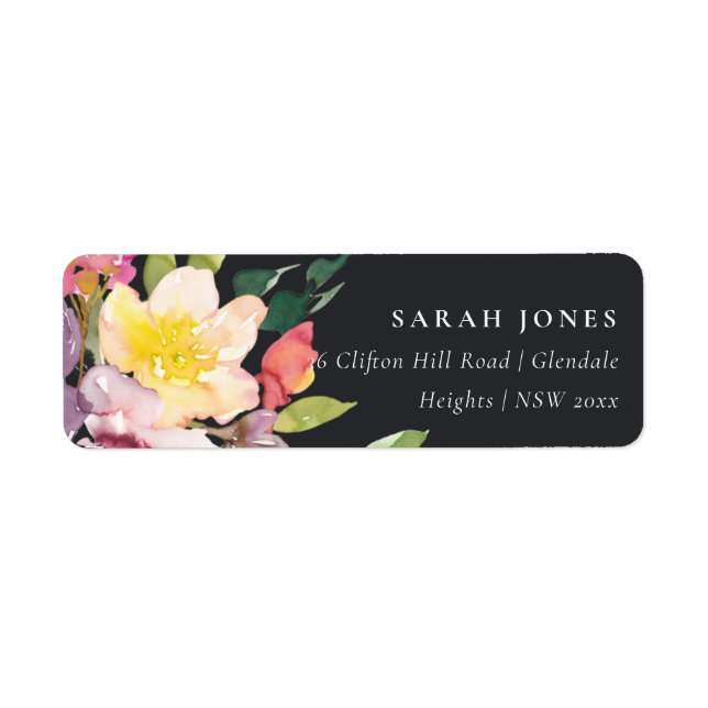 NOIR JAUNE BLEU BURGUNDY FLORAL BUNCH ADRESSE (Devant)