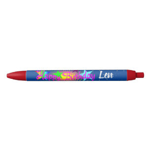 Noir Joyeux Anniversaire Personnalisé Stylo