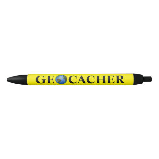 Noir La terre de stylo de Geocacher avec Geocaching